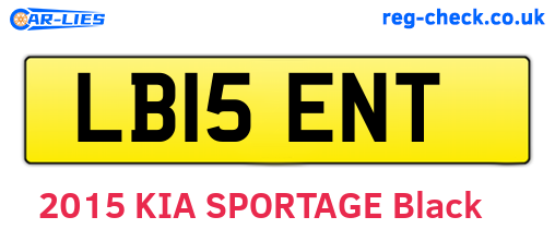 LB15ENT are the vehicle registration plates.