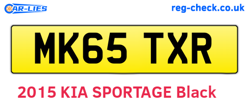 MK65TXR are the vehicle registration plates.
