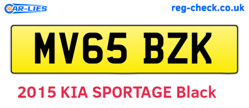 MV65BZK are the vehicle registration plates.
