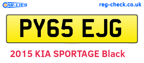 PY65EJG are the vehicle registration plates.
