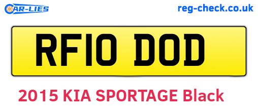 RF10DOD are the vehicle registration plates.
