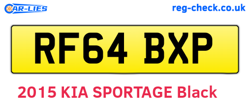 RF64BXP are the vehicle registration plates.