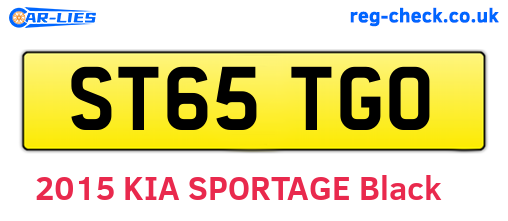 ST65TGO are the vehicle registration plates.