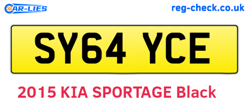 SY64YCE are the vehicle registration plates.