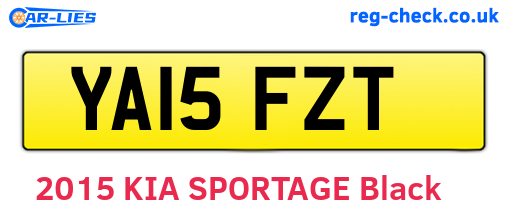 YA15FZT are the vehicle registration plates.