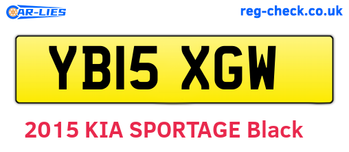 YB15XGW are the vehicle registration plates.