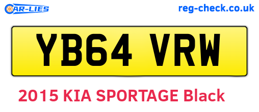 YB64VRW are the vehicle registration plates.