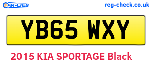 YB65WXY are the vehicle registration plates.