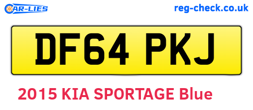 DF64PKJ are the vehicle registration plates.