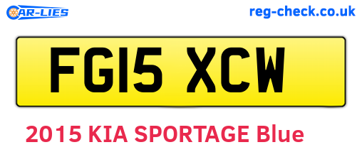 FG15XCW are the vehicle registration plates.