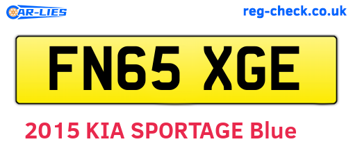 FN65XGE are the vehicle registration plates.