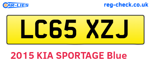 LC65XZJ are the vehicle registration plates.