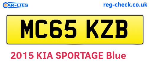 MC65KZB are the vehicle registration plates.