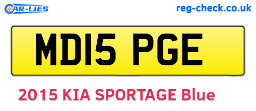 MD15PGE are the vehicle registration plates.