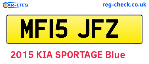 MF15JFZ are the vehicle registration plates.