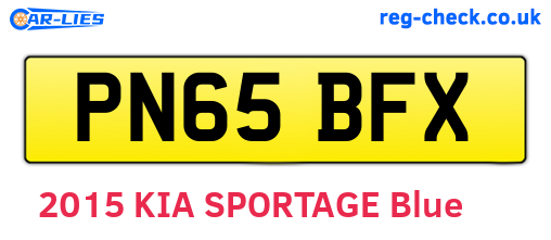 PN65BFX are the vehicle registration plates.