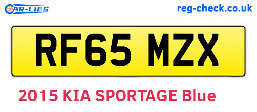 RF65MZX are the vehicle registration plates.