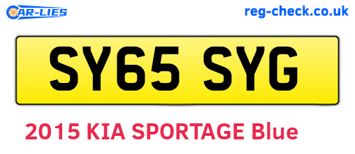 SY65SYG are the vehicle registration plates.