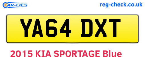 YA64DXT are the vehicle registration plates.