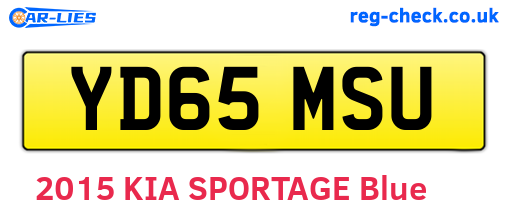 YD65MSU are the vehicle registration plates.