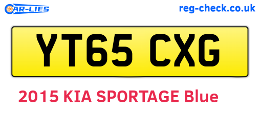 YT65CXG are the vehicle registration plates.