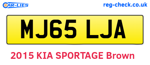 MJ65LJA are the vehicle registration plates.