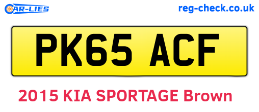 PK65ACF are the vehicle registration plates.