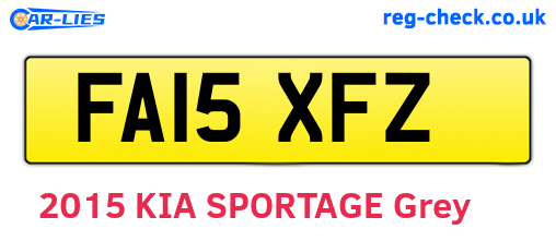 FA15XFZ are the vehicle registration plates.