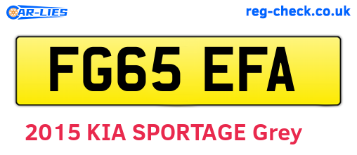 FG65EFA are the vehicle registration plates.