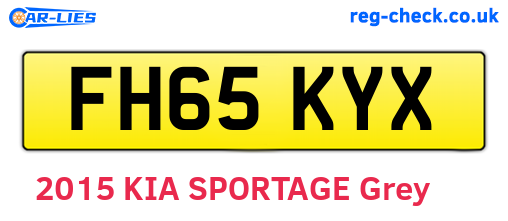 FH65KYX are the vehicle registration plates.