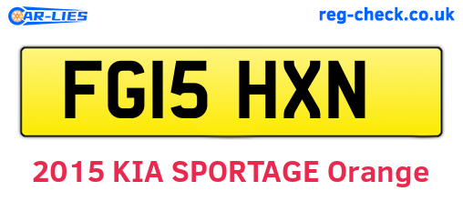 FG15HXN are the vehicle registration plates.