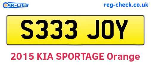 S333JOY are the vehicle registration plates.