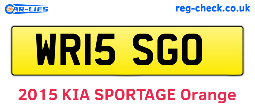 WR15SGO are the vehicle registration plates.