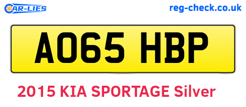AO65HBP are the vehicle registration plates.