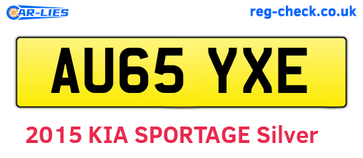 AU65YXE are the vehicle registration plates.