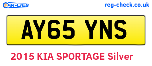 AY65YNS are the vehicle registration plates.