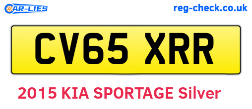 CV65XRR are the vehicle registration plates.