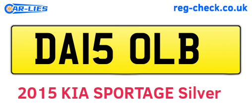 DA15OLB are the vehicle registration plates.
