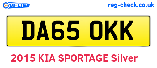 DA65OKK are the vehicle registration plates.