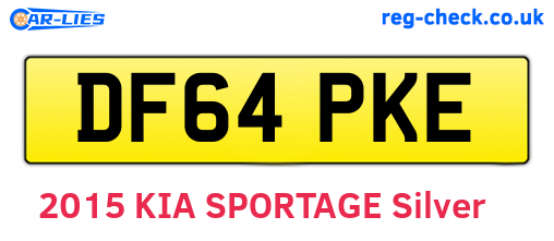 DF64PKE are the vehicle registration plates.