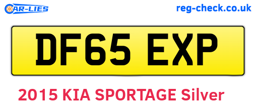 DF65EXP are the vehicle registration plates.