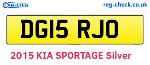 DG15RJO are the vehicle registration plates.
