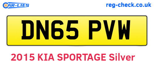 DN65PVW are the vehicle registration plates.