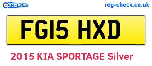 FG15HXD are the vehicle registration plates.
