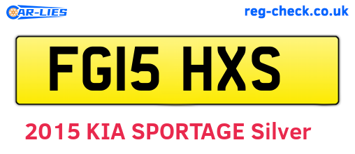 FG15HXS are the vehicle registration plates.