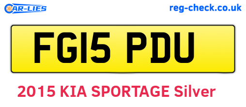 FG15PDU are the vehicle registration plates.