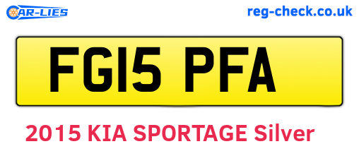 FG15PFA are the vehicle registration plates.