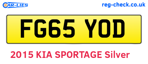 FG65YOD are the vehicle registration plates.