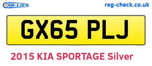 GX65PLJ are the vehicle registration plates.