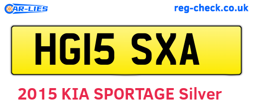 HG15SXA are the vehicle registration plates.